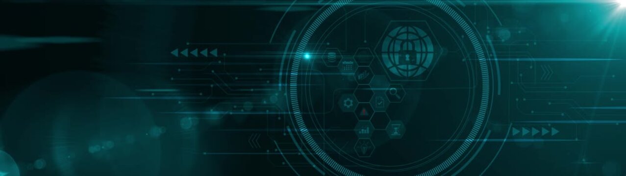 Cybersecurity: Digital interface of inspiration bright idea and creative thinking energetic on digital network protection, threat detection Motion graphics of world security icon