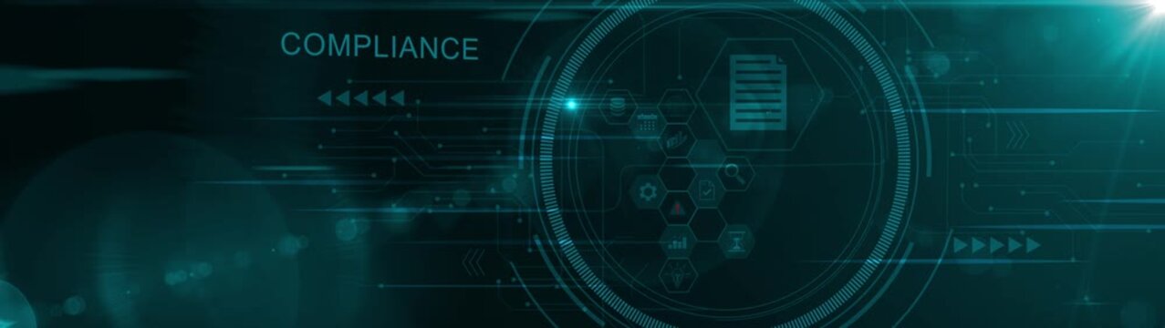 Compliance, Regulatory Standards, Risk Mitigation, compliance-related text on the global network cyberspace, Motion graphics of document file concept
