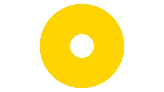 Yellow ring shape isolated on white background with graphic resource geometric isolated background abstract illustration decoration communication information interface