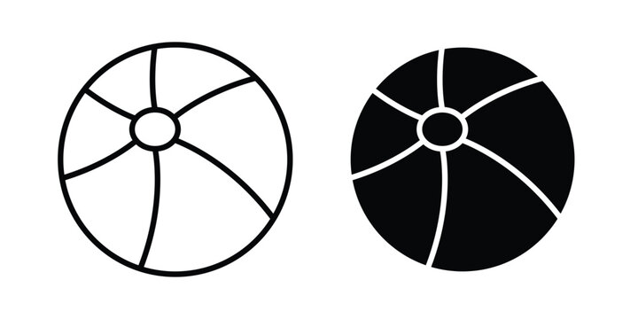 Beach ball icon line and flat vector collection for ui, ux designs