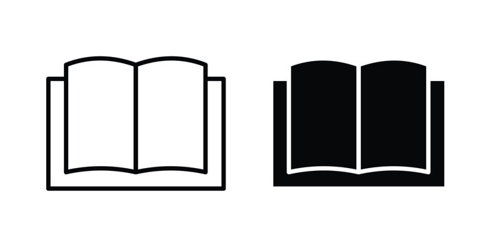 Book icon line and flat vector collection for ui, ux designs