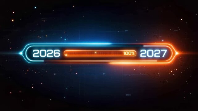 Progress Bar Displaying 100 Percent Towards the Year 2027