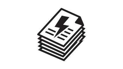 Naklejka premium Stack of documents icon, paperwork symbol, business report vector, office document illustration