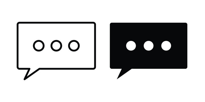 Chat icon line and flat vector collection for ui, ux designs