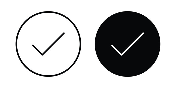Checkmark icon line and flat vector collection for ui, ux designs