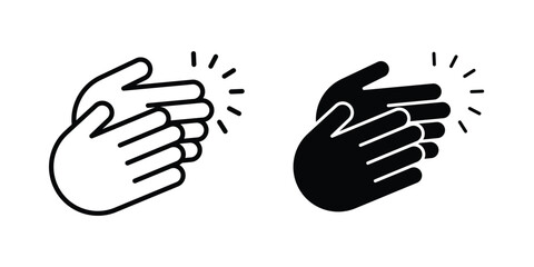Obraz premium Clap icon line and flat vector collection for ui, ux designs