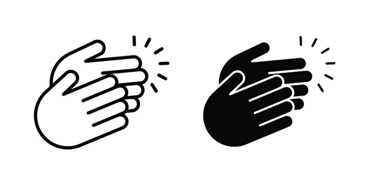 Clap icon line and flat vector collection for ui, ux designs