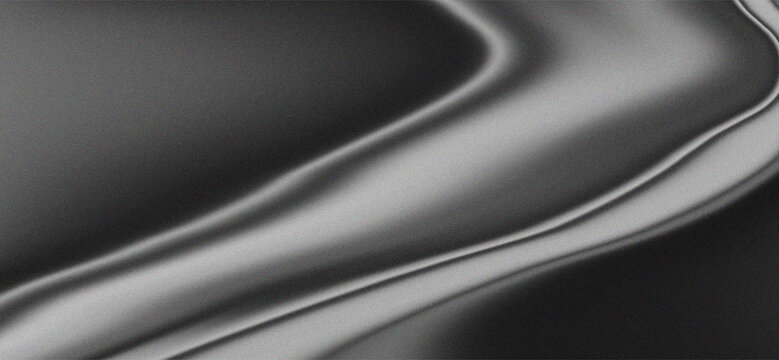 Abstract Elegant Dark Gray Liquid Wave Background with High Grain Texture and Soft Silk Gradients