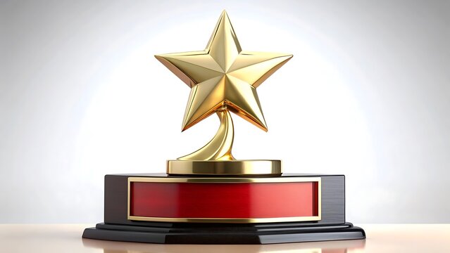 Golden star award trophy illustration