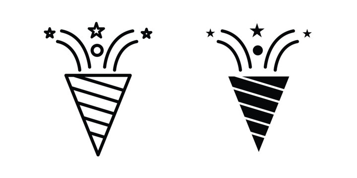 Confetti icon line and flat vector collection for ui, ux designs