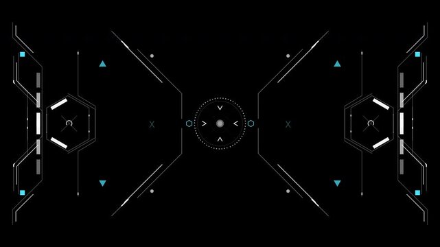Futuristic HUD Targeting Interface Animation 4K Alpha Channel