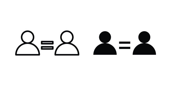 Equality icon line and flat vector collection for ui, ux designs