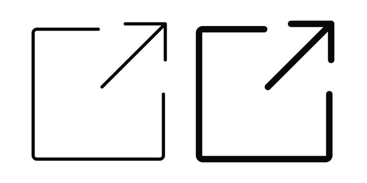 External link icon line and flat vector collection for ui, ux designs