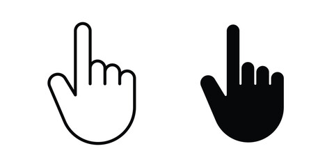 Obraz premium Finger icon line and flat vector collection for ui, ux designs