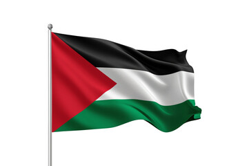 Fototapeta premium Flag of palestine waving on transparent background