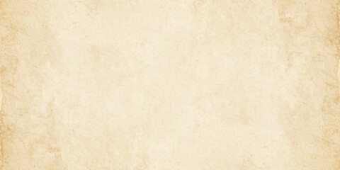 Fototapeta premium Light brown vintage paper texture background with antique parchment grunge effect and speckled old weathered aesthetic. Horizontal background featuring a light brown vintage paper texture.