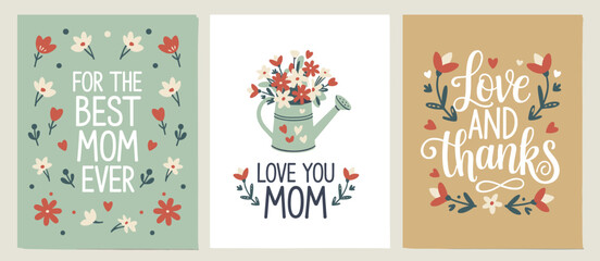 Mothers Day Cards with Floral Designs and Greetings © Nishan