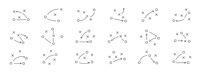 sports strategy diagrams using symbolic player icon © ISHWARAN