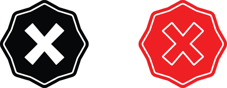 Red and black cross icons Vector