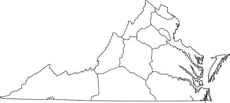 Virginia state map outline Vector