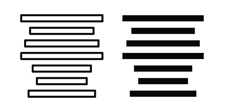 Align center icon clipart and line art versions on white background