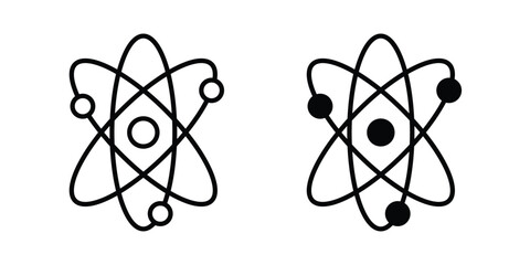 atom sign clipart and line art versions on white background © Annimo