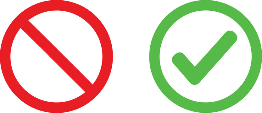 Yes and no check signs Vector