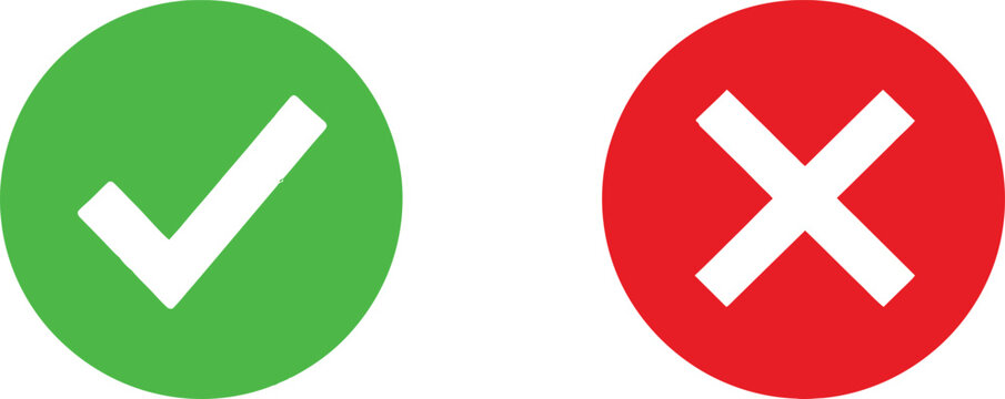 Check mark and cross icon Vector