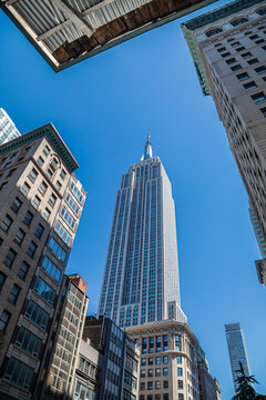Skyscraper view in New York cityscape