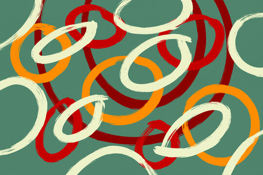 Abstract artistic pattern with colorful overlapping circles