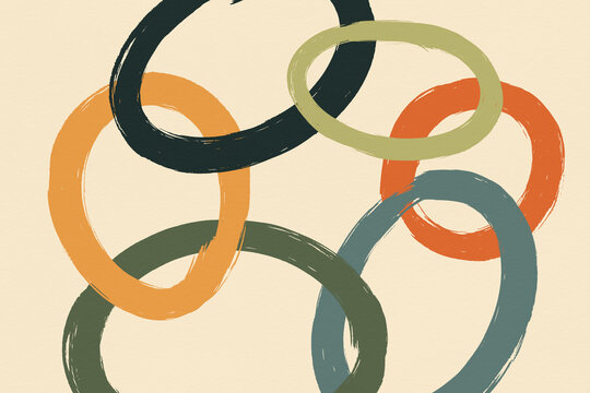 Abstract pattern with overlapping colorful circles