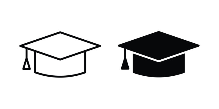 Education icon clipart and line art versions on white background