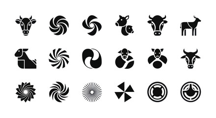 Fototapeta premium Abstract geometric animal icons collection