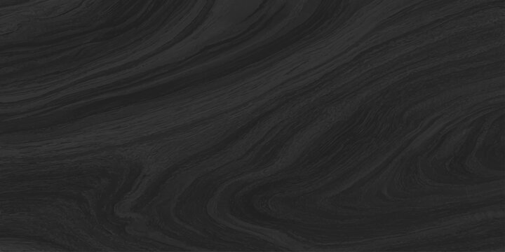 Dark charcoal black marble texture background with fluid wavy swirls, elegant abstract ebony wood grain pattern