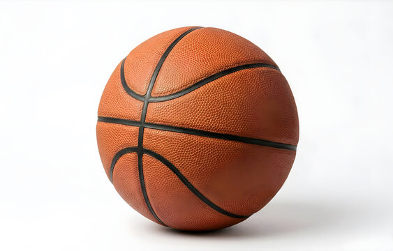Classic Basketball on White Background
