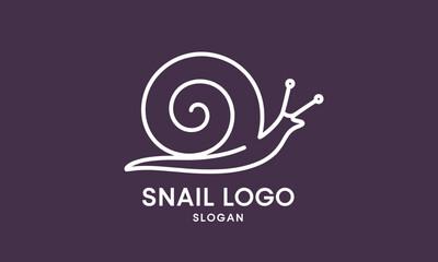 Simple line art snail logo with slogan space outline © Narendranath