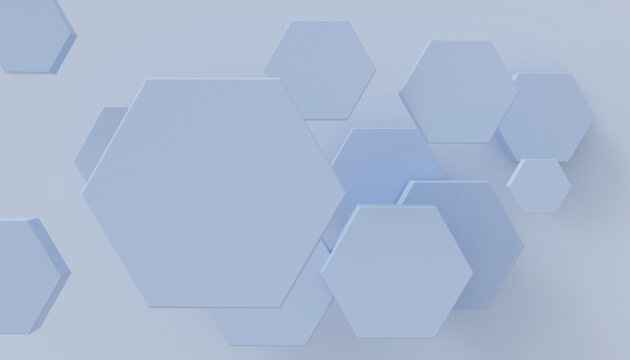 Abstract hexagonal background with blue tones