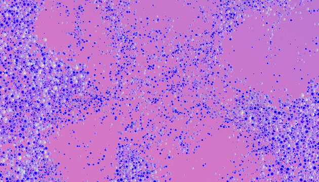 Violet spheres floating on abstract background