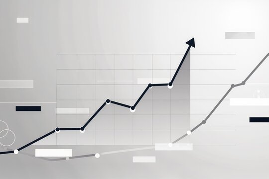 Graphique de croissance avec fl&egrave;che ascendante illustrant performance financi&egrave;re, analyse de donn&eacute;es et succ&egrave;s &eacute;conomique