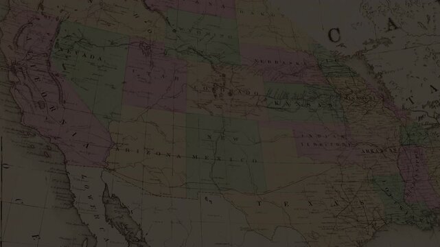 Michigan state map highlight on united states vintage map animated map, use for label for geography visuals, news graphics, educational content, and regional. presentation video