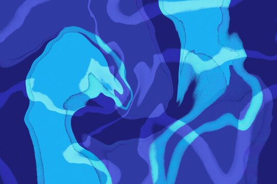 Abstract blue marble fluid shapes background
