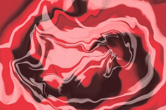 Fluid red and pink abstract marble swirl pattern