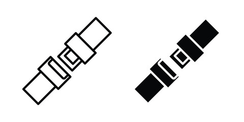 Seat Belt icon clipart and line art versions on white background © Annimo