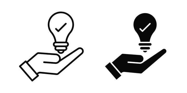 Solution icon clipart and line art versions on white background