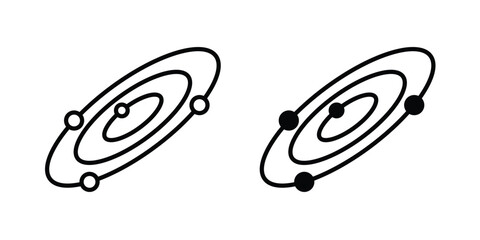Space icon clipart and line art versions on white background © Annimo