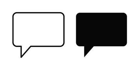 Obraz premium Speech bubble icon clipart and line art versions on white background