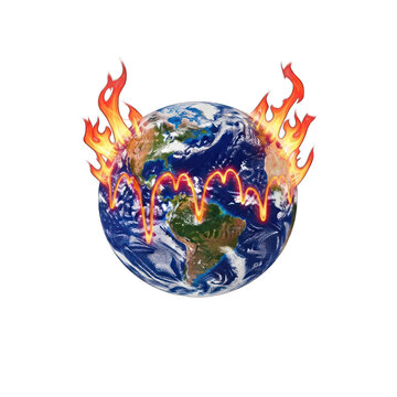Earth on fire, global warming crisis