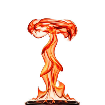 Explosive flame on white background
