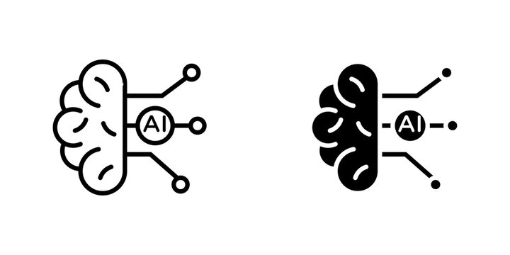 AI brain icons for app and websites.