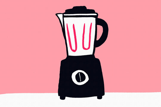 Minimal blender illustration for home kitchen appliance design